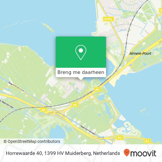 Horrewaarde 40, 1399 HV Muiderberg kaart