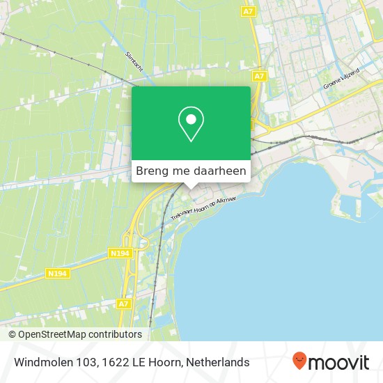 Windmolen 103, 1622 LE Hoorn kaart