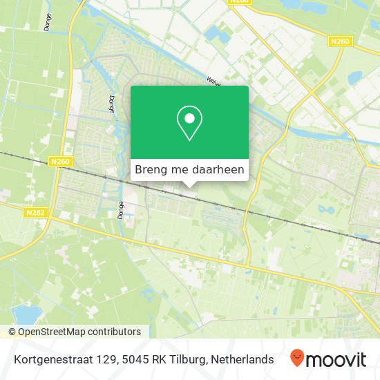 Kortgenestraat 129, 5045 RK Tilburg kaart