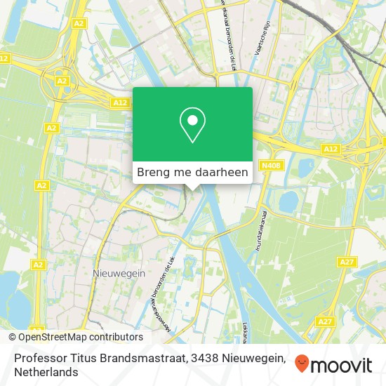 Professor Titus Brandsmastraat, 3438 Nieuwegein kaart