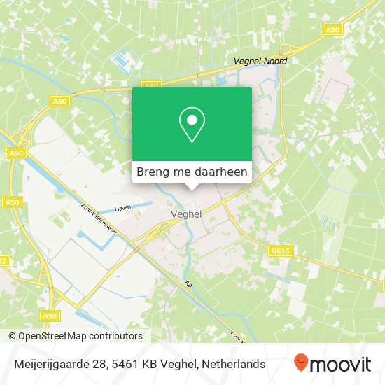 Meijerijgaarde 28, 5461 KB Veghel kaart