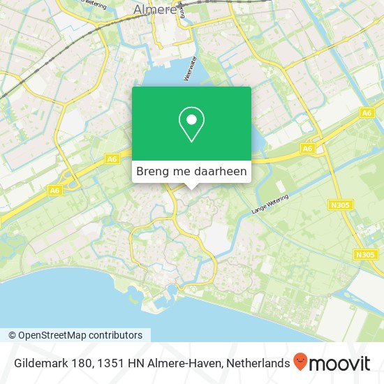 Gildemark 180, 1351 HN Almere-Haven kaart