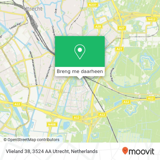 Vlieland 38, 3524 AA Utrecht kaart