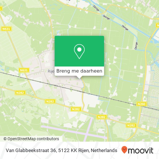 Van Glabbeekstraat 36, 5122 KK Rijen kaart