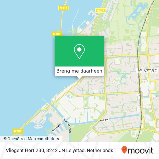 Vliegent Hert 230, 8242 JN Lelystad kaart