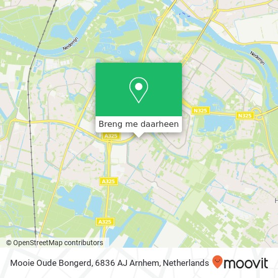 Mooie Oude Bongerd, 6836 AJ Arnhem kaart
