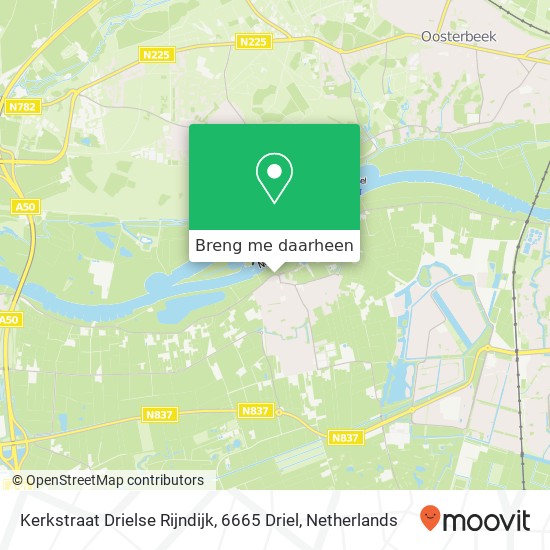 Kerkstraat Drielse Rijndijk, 6665 Driel kaart
