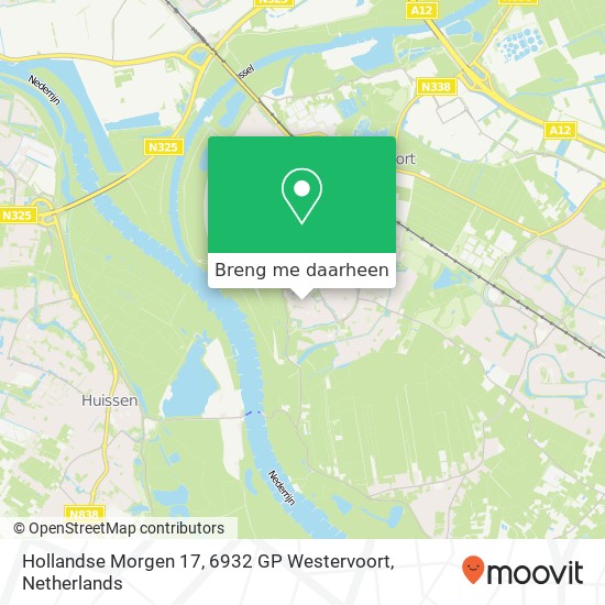 Hollandse Morgen 17, 6932 GP Westervoort kaart