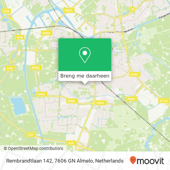 Rembrandtlaan 142, 7606 GN Almelo kaart