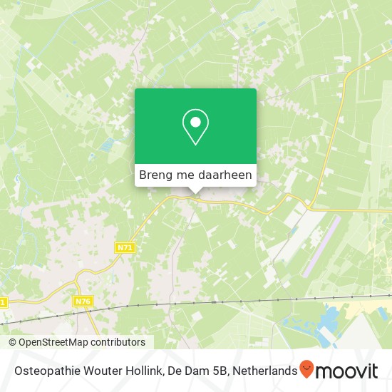 Osteopathie Wouter Hollink, De Dam 5B kaart