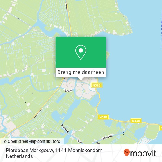 Pierebaan Markgouw, 1141 Monnickendam kaart