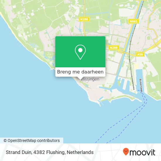 Strand Duin, 4382 Flushing kaart