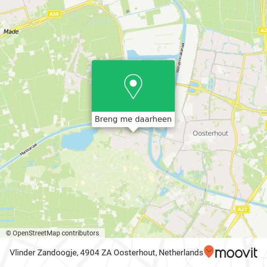 Vlinder Zandoogje, 4904 ZA Oosterhout kaart