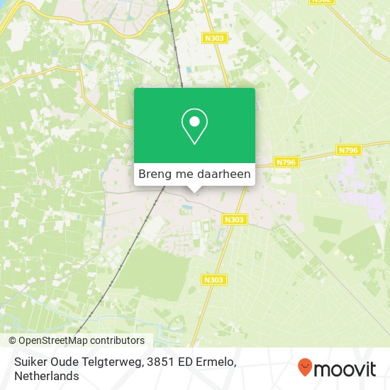 Suiker Oude Telgterweg, 3851 ED Ermelo kaart