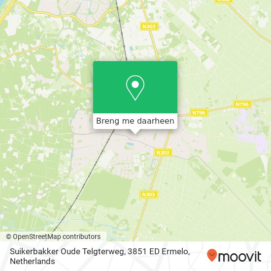 Suikerbakker Oude Telgterweg, 3851 ED Ermelo kaart