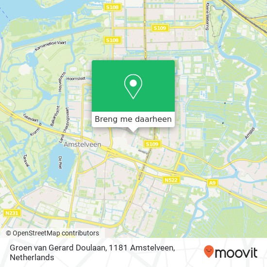 Groen van Gerard Doulaan, 1181 Amstelveen kaart