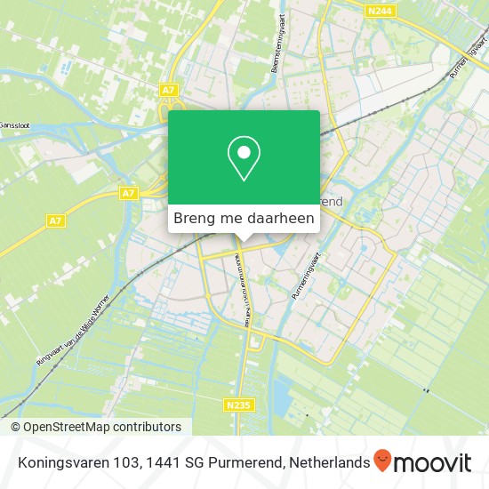 Koningsvaren 103, 1441 SG Purmerend kaart