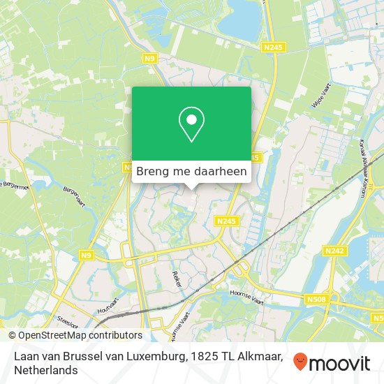 Laan van Brussel van Luxemburg, 1825 TL Alkmaar kaart