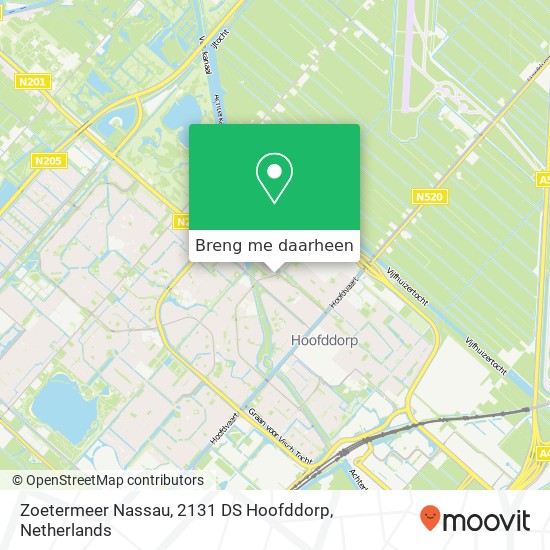 Zoetermeer Nassau, 2131 DS Hoofddorp kaart