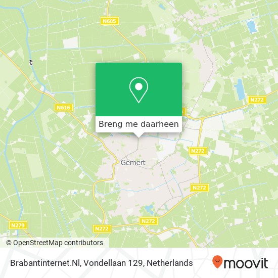 Brabantinternet.Nl, Vondellaan 129 kaart