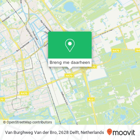 Van Burghweg Van der Bro, 2628 Delft kaart