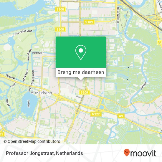 Professor Jongstraat kaart