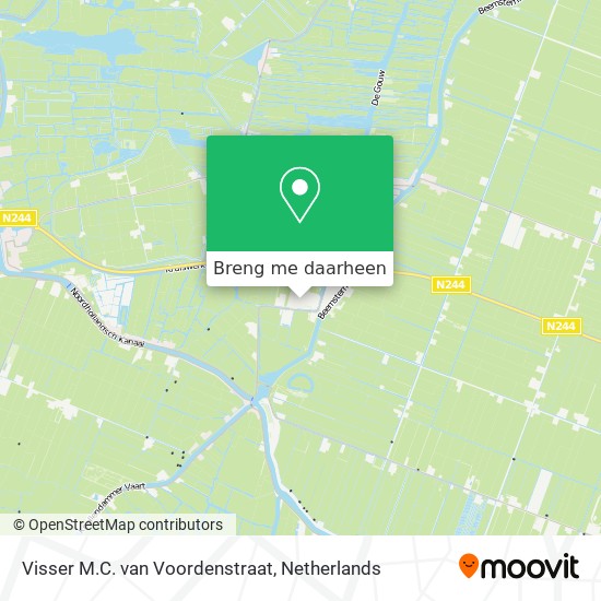Visser M.C. van Voordenstraat kaart