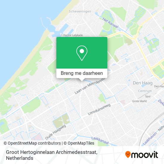 Groot Hertoginnelaan Archimedesstraat kaart