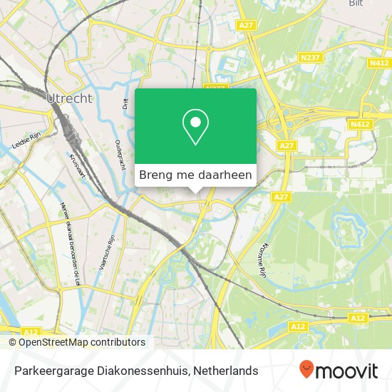 Parkeergarage Diakonessenhuis kaart