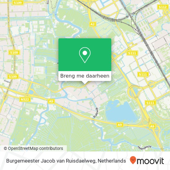 Burgemeester Jacob van Ruisdaelweg kaart