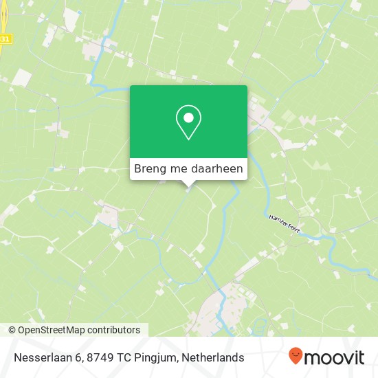 Nesserlaan 6, 8749 TC Pingjum kaart