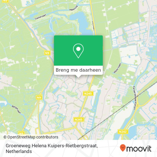 Groeneweg Helena Kuipers-Rietbergstraat kaart