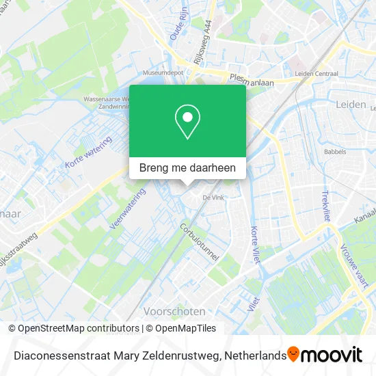 Diaconessenstraat Mary Zeldenrustweg kaart