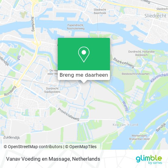 Vanav Voeding en Massage kaart