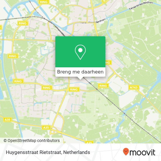 Huygensstraat Rietstraat kaart