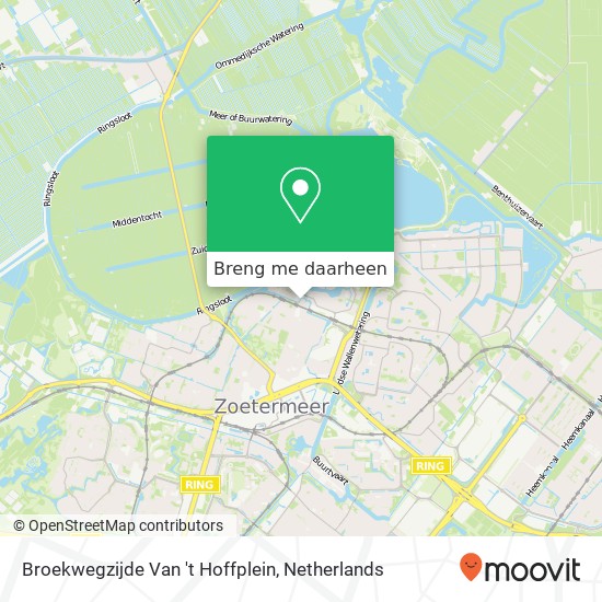 Broekwegzijde Van 't Hoffplein kaart