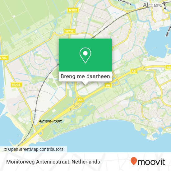 Monitorweg Antennestraat kaart