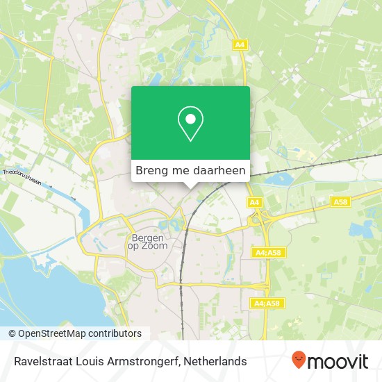 Ravelstraat Louis Armstrongerf kaart