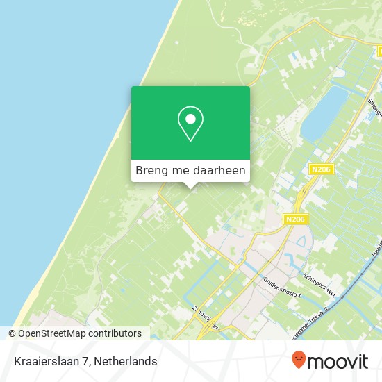 Kraaierslaan 7, 2204 AN Noordwijk kaart