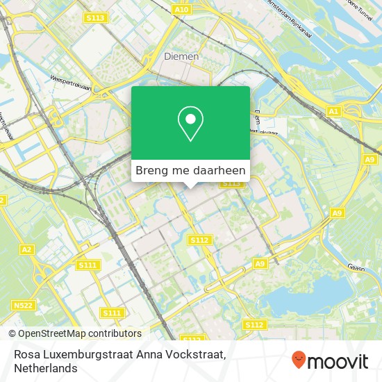 Rosa Luxemburgstraat Anna Vockstraat kaart