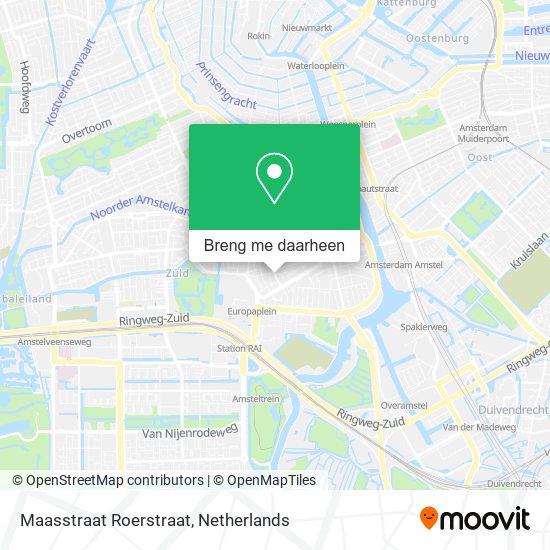 Maasstraat Roerstraat kaart