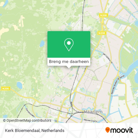 Kerk Bloemendaal kaart