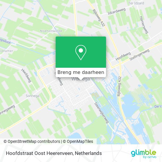 Hoofdstraat Oost Heerenveen kaart