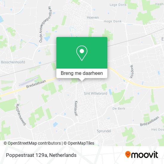 Poppestraat 129a kaart