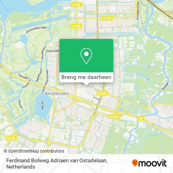Ferdinand Bolweg Adriaen van Ostadelaan kaart