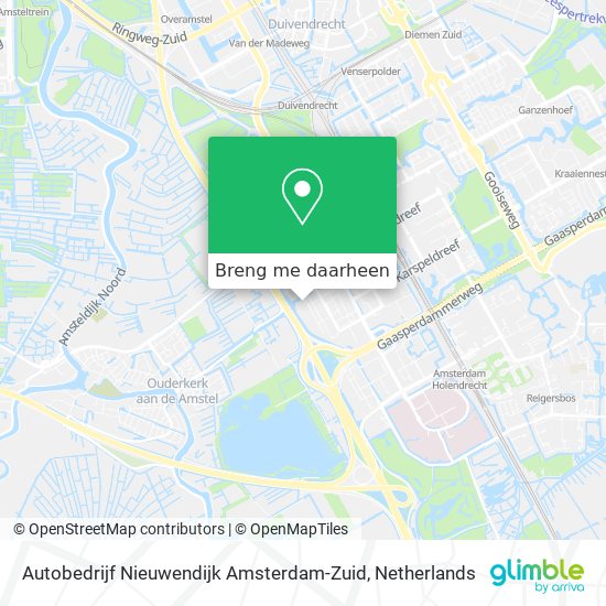 Autobedrijf Nieuwendijk Amsterdam-Zuid kaart