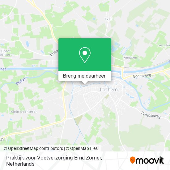 Praktijk voor Voetverzorging Erna Zomer kaart