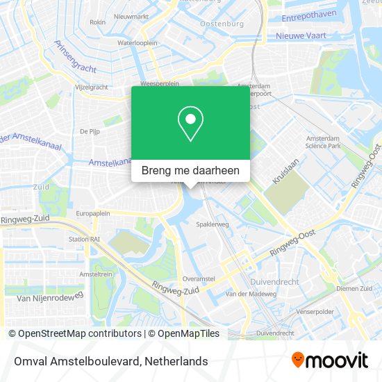 Omval Amstelboulevard kaart