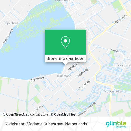 Kudelstaart Madame Curiestraat kaart