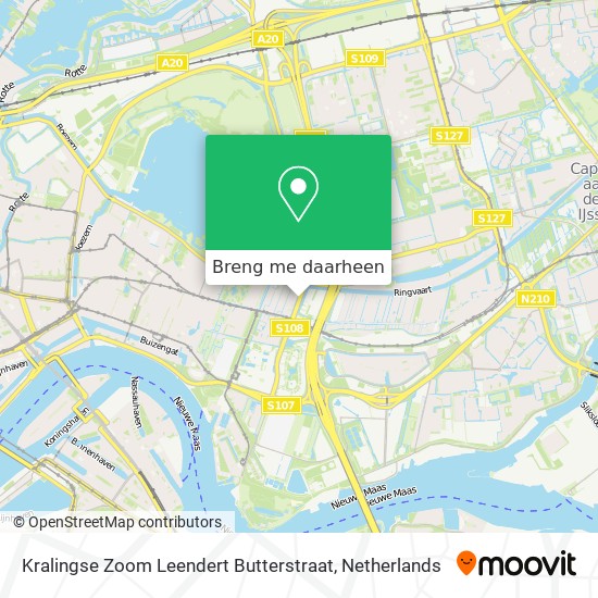 Kralingse Zoom Leendert Butterstraat kaart